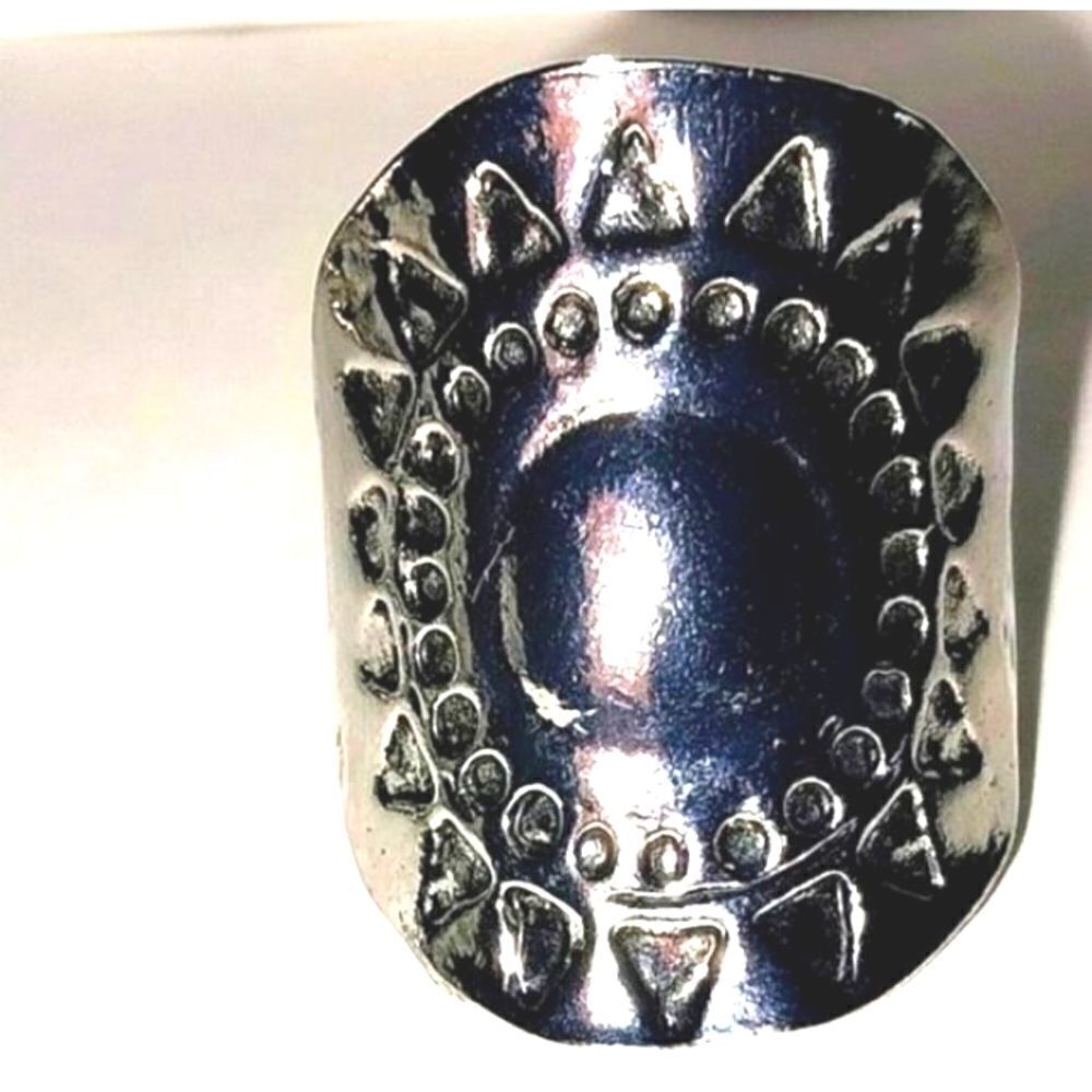 Vintage silver tone unisex ring sz 9